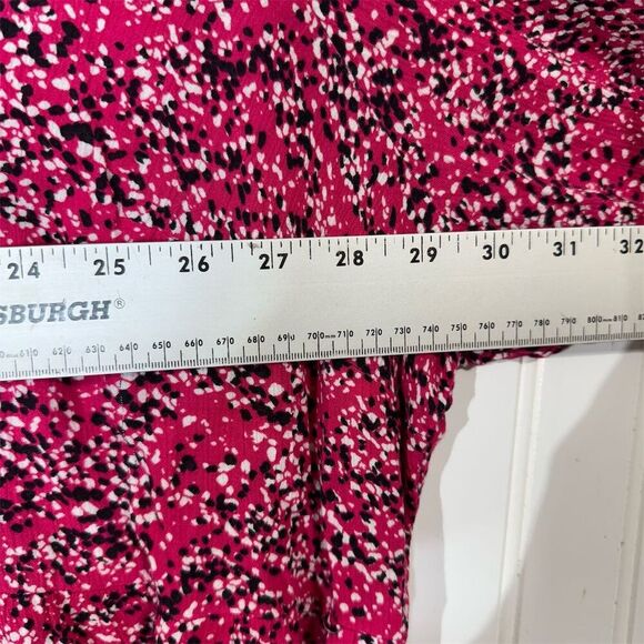 Catherines 4X Pink Floral Tunic Blouse Rayon Boho 3/4 Sleeve Plus Size Top - Picture 4 of 8